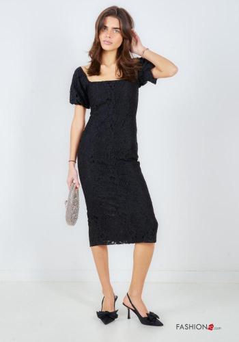 Robe en Coton manches courtes à dos nu manches bouffantes