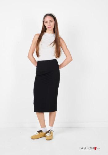 Longuette Skirt with elastic with split - ph 1
