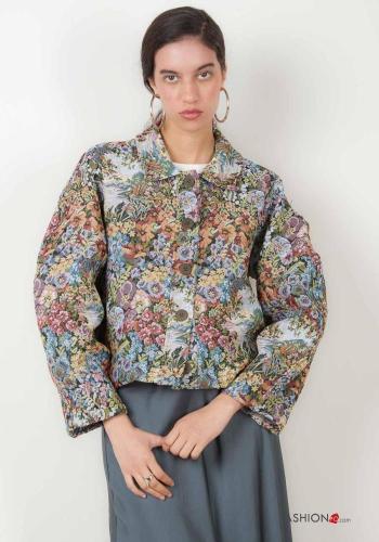 Floral Cotton Jacket with buttons - ph 1