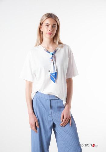 T-shirt em Algodão com laço