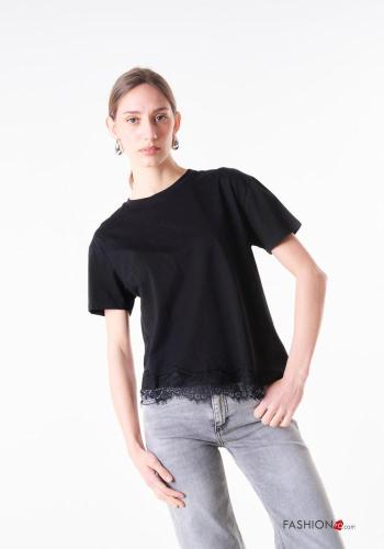 T-shirt in Cotone pizzo