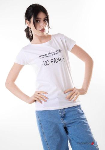 T-shirt in Cotone Fantasia stampata