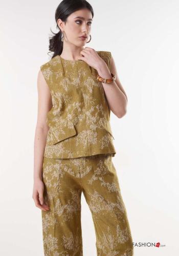 Top de Algodón sin mangas Patrón bordado