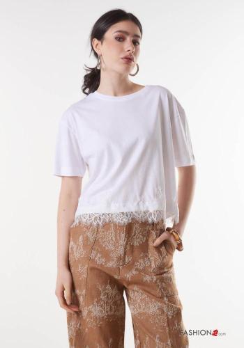 T-shirt de Algodón encaje