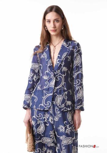 Blazer in Cotone Fantasia ricamata