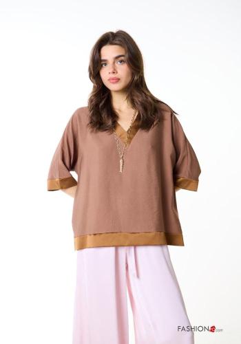 short sleeve Blouse with v-neck - ph 1