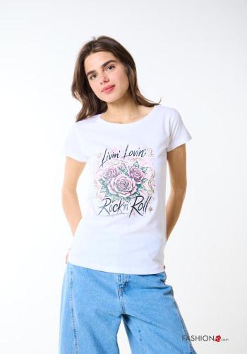 T-shirt in Cotone Fantasia stampata