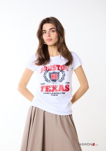 T-shirt em Algodão Padrão Estampado
