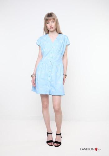 Robe en Coton à broderie à col en V - ph 1