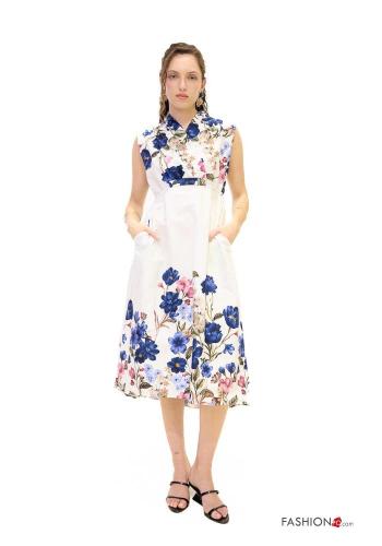 Abito in Cotone Fantasia floreale con tasche - ph 1
