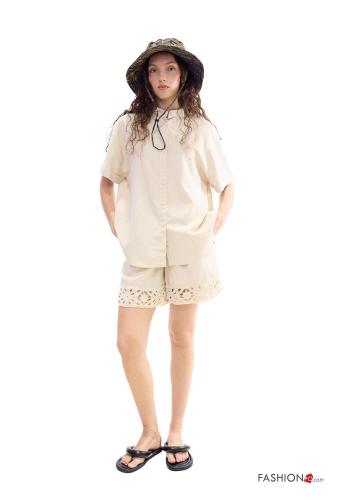 Embroidered Linen Shorts - ph 1