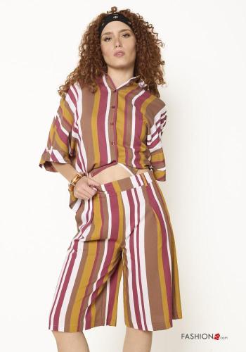 Bermudas de Lino corto a rayas