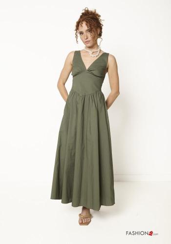 Robe en Coton à dos nu à col en V - ph 1