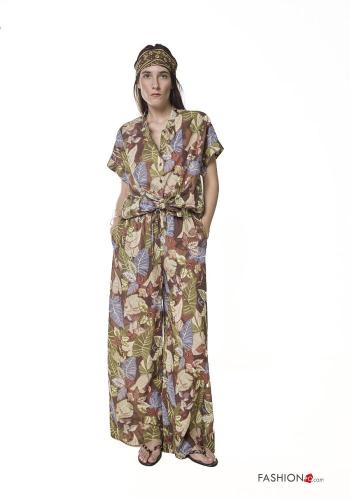 Pantalones de Algodón Estampado Floral