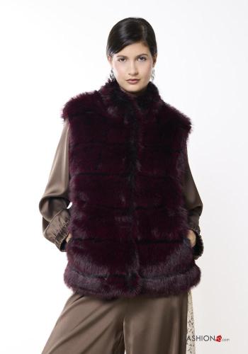 faux fur sleeveless Gilet - ph 1