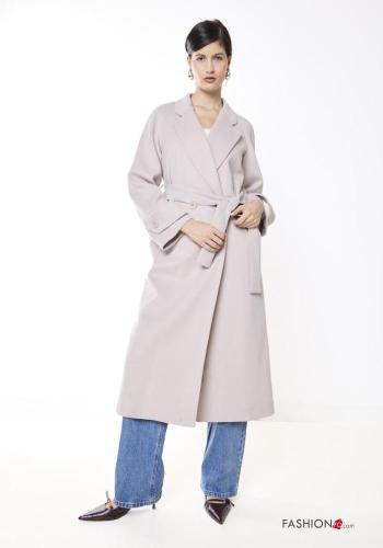 double-breasted long Coat with belt