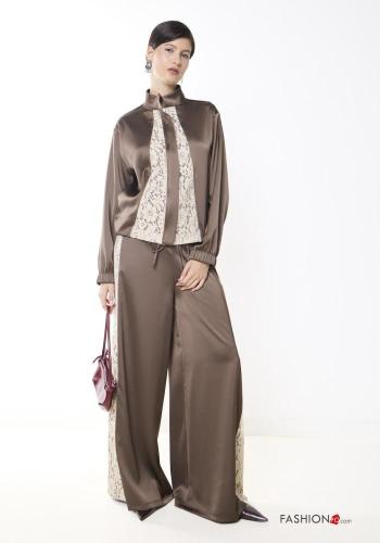 Embroidered lace trim Cotton Trousers - ph 1