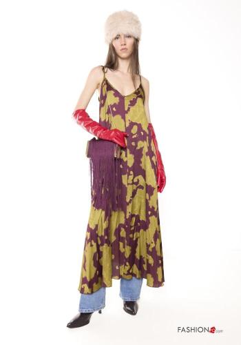 Robe à dos nu Imprimé abstrait à col en V