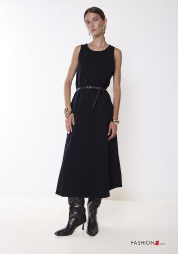 sleeveless crew neck Dress with belt - ph 1