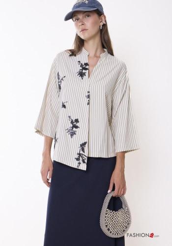 Camicia asimmetrico Fantasia ricamata