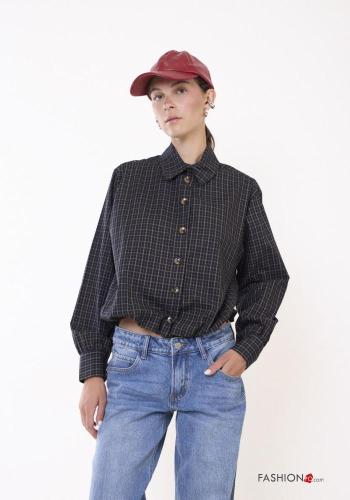 Camicia in Cotone Crop con elastico