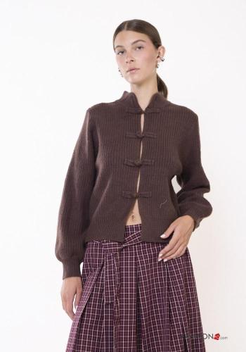 Cardigan in Misto Lana con nodo