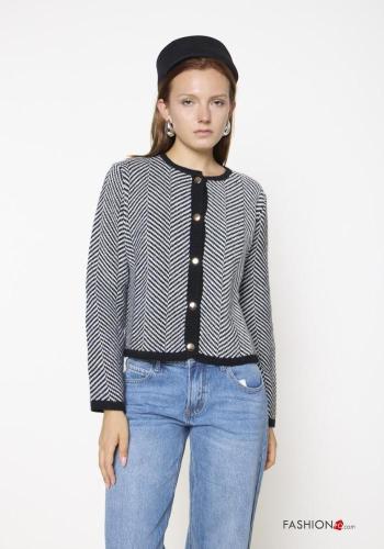 Cardigan in Misto Lana girocollo con bottoni