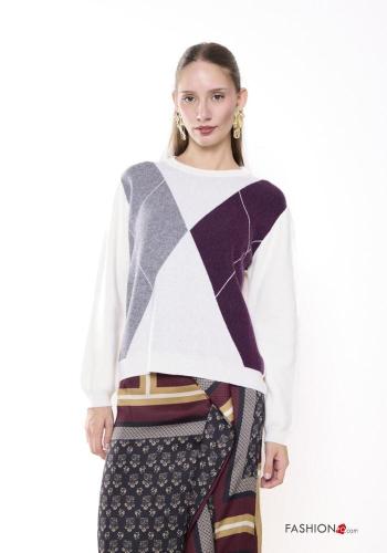 Maglione in Misto Cashmere Fantasia geometrica