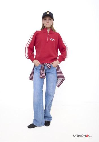 Maglione in Misto Lana a collo alto con zip