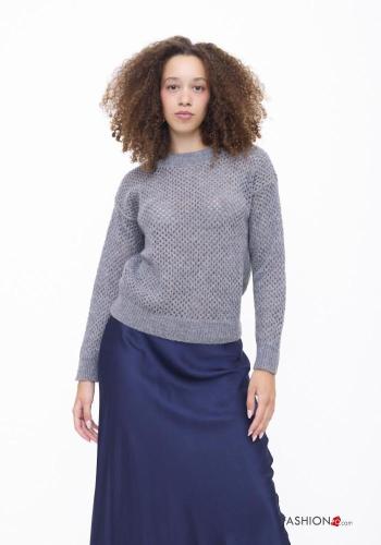 Jersey de Mezcla de Lana cuello redondo
