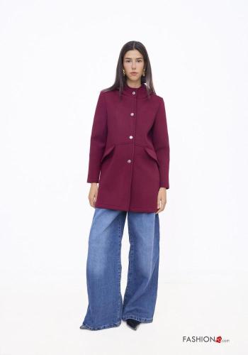 Cappotto con tasche con bottoni con cappuccio - ph 1