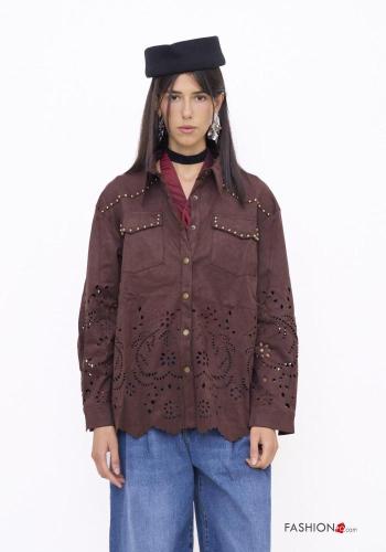 Camicia con tasche con bottoni con borchie