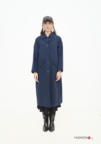 long with collar Trench Coat with buttons