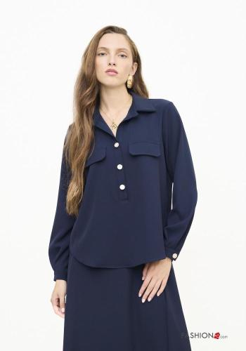 Camicia con colletto con bottoni con tasche - ph 1