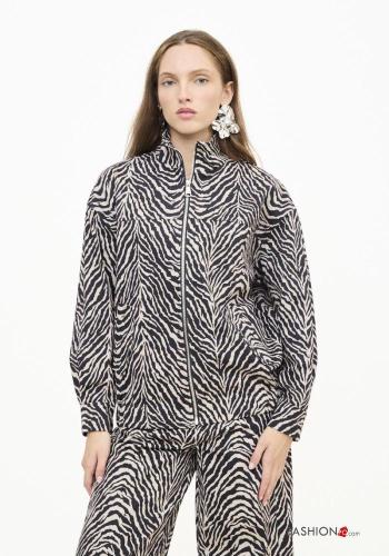 Chaqueta bomber de Algodón Estampado animal con cremallera