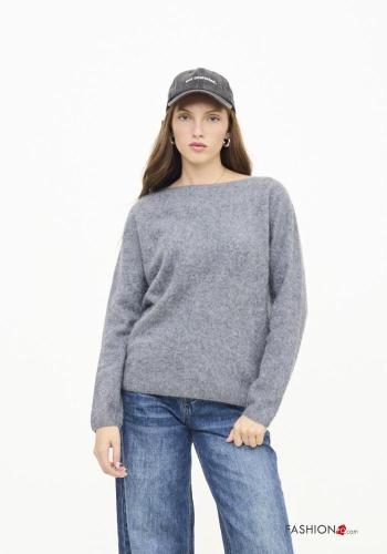Jersey de Mezcla de Cachemira escote barco