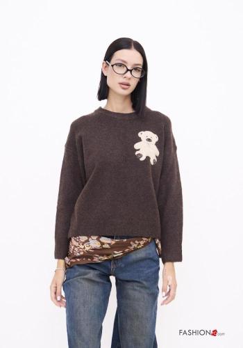 Pull en Mélange de Laine à broderie - ph 1