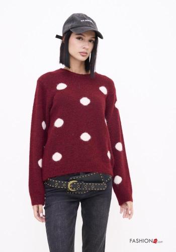 Pull en Mohair col rond Imprimé à pois