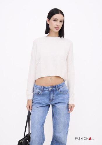 Maglione in Misto Lana Crop
