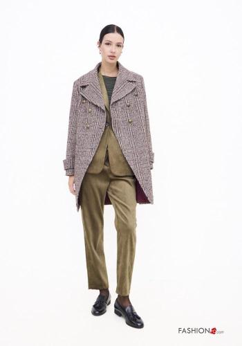 double-breasted Wool Mix Coat with buttons with pockets