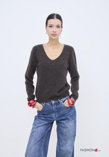 Jersey de Mezcla de Lana con cuello en v - ph 1