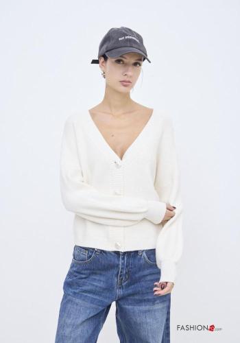 Gilet à boutons à col en V