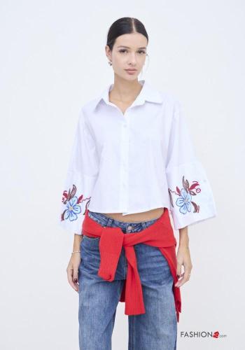 Chemise en Coton Crop à broderie