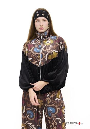 Chaqueta Estampado de Paisley con cremallera de cuello alto con elástico