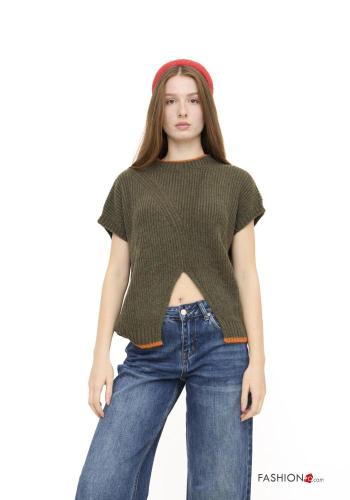 Jersey de Mezcla de Lana sin mangas con abertura