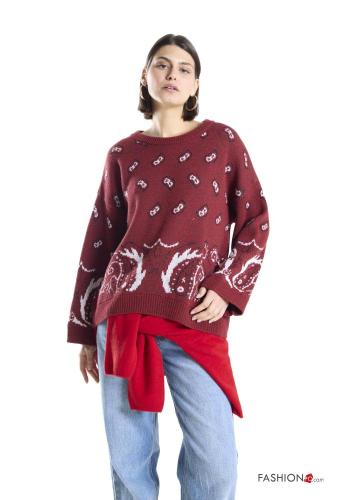 Pull en Mélange de Laine Imprimé paisley