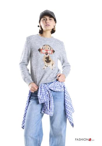 Maglione in Mohair Fantasia ricamata