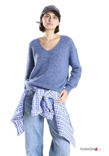 Wool Mix Sweater with v-neck - ph 1
