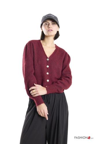 Cardigan in Misto Lana maniche a palloncino con bottoni scollo a V - ph 1