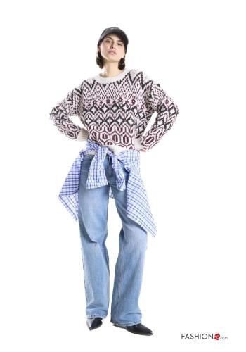 Maglione in Misto Lana Fantasia geometrica